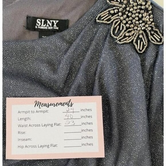 SLNY Women's Embellished Shoulder Metallic Shift Dress Plus Size 20W NWT - Picture 3 of 3